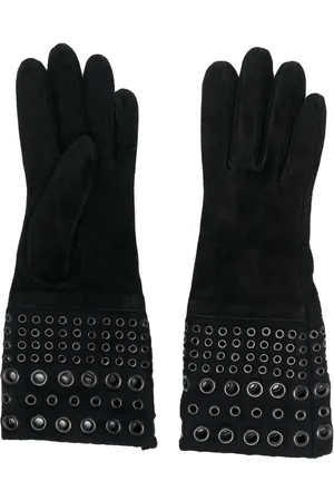 Gianfranco Ferré 1990s eyelet detailing suede gloves