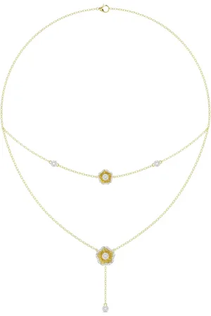 Marchesa Notte 18kt yellow floral diamond necklace