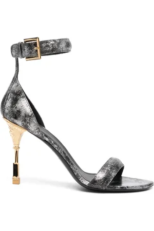 Balmain Metallic-effect leather sandals