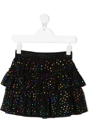 Alberta Ferretti Tiered star-print tulle skirt