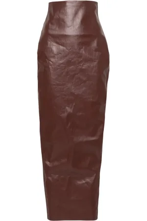 Rick Owens Pillar coated maxi skirt