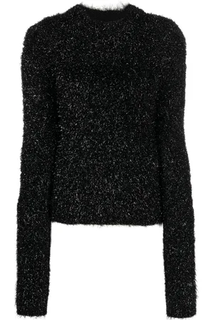 Alberta Ferretti Glittered puff-sleeved jumper