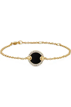 David Yurman 18kt yellow Petite DY Elements Center Station Chain diamond bracelet (11mm)