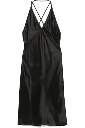 Saint Laurent Silk backless slip dress