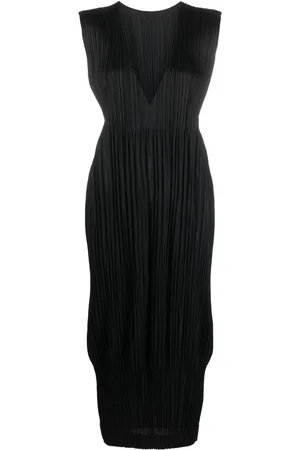 PLEATS PLEASE ISSEY MIYAKE Plissé V-neck midi dress