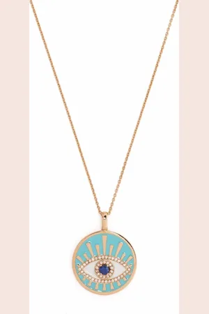 MONAN 18kt rose gold Evil Eye diamond and enamel necklace