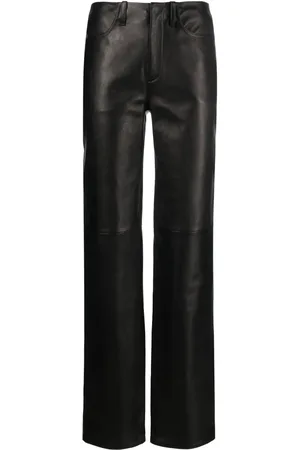 Alexander Wang Mid-rise straight-leg leather trousers
