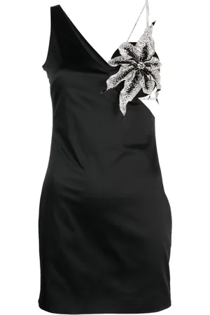 Nué Notes Orchid asymmetric-shoulder minidress