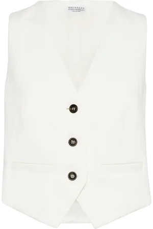 Brunello Cucinelli Herringbone-pattern button-down gilet