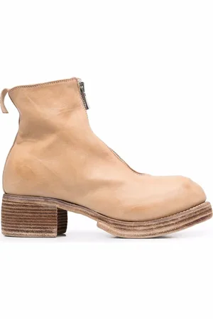 GUIDI Grained leather round-toe boots