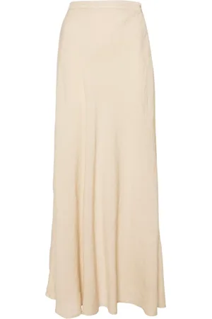 120% Lino Fluted linen midi skirt
