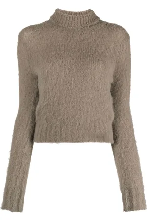 Ami High-neck brushed-effect jumper