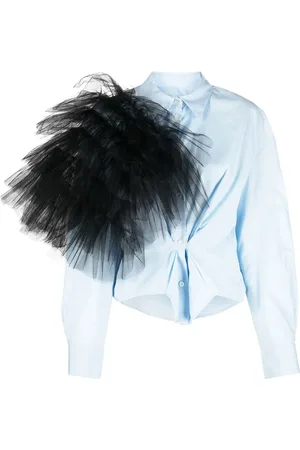ACT N°1 Tulle-embellished detail shirt
