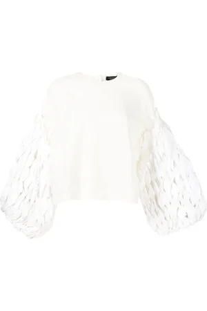 A.W.A.K.E. MODE Woven balloon-sleeves poplin blouse