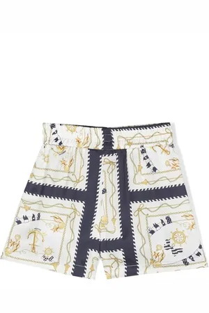 MONNALISA Baroque-print elasticated-waist shorts