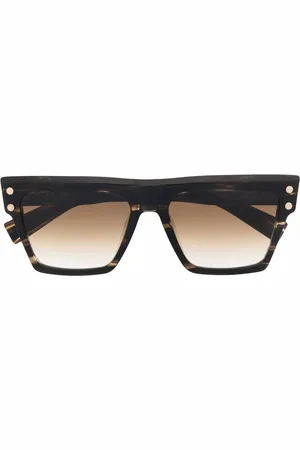 Balmain Tortoiseshell-effect square-frame sunglasses