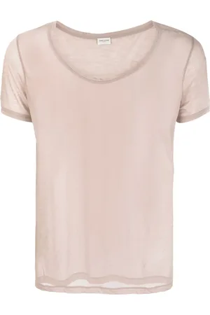 Saint Laurent Mélange-effect sheer cotton T-shirt
