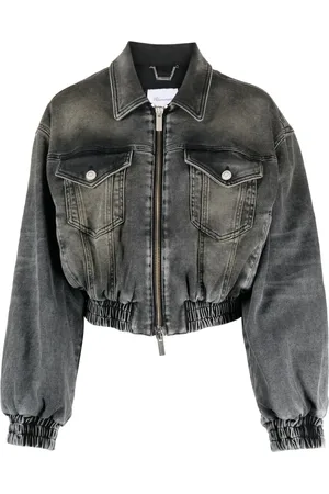 BLUMARINE Logo-embroidered cotton denim jacket