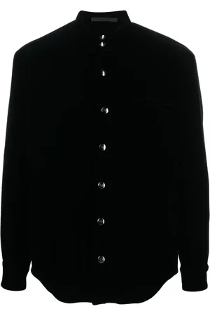 Giorgio Armani Velvet-finish press-stud fastening shirt jacket