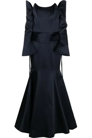 Bazza Alzouman Off-shoulder satin fishtail gown