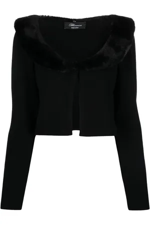 BLUMARINE Oversized-collar cropped cardigan