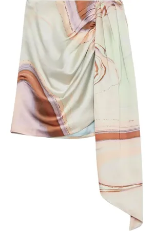 Simkhai Mae marble-print fitted skirt