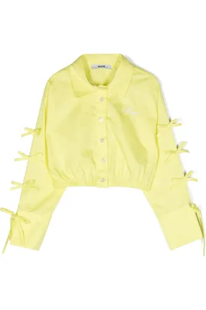 Msgm Bow-detailed cropped blouse