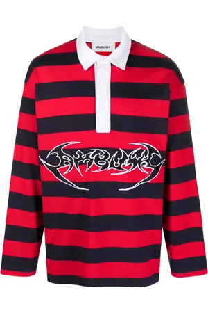AMBUSH Striped logo-print cotton polo