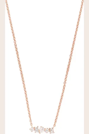 EF Collection 14kt rose gold Mini Bar diamond necklace