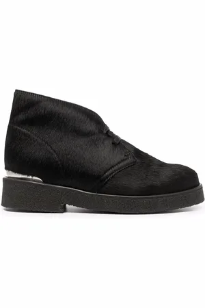 Clarks Fur-effect lace-up desert boots