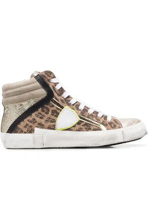 Philippe model Leopard-print hi-top sneakers