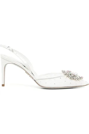 RENE CAOVILLA 70mm crystal-embellished slingback pumps
