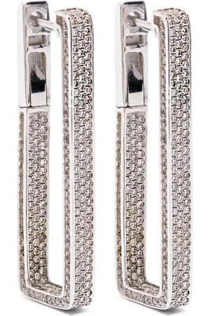 Shay 18K white gold Deco Link diamond earrings