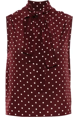 Miu Miu Polka dot silk tank top