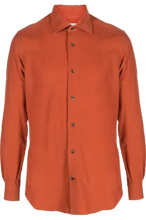 MAZZARELLI Spread-collar cotton shirt