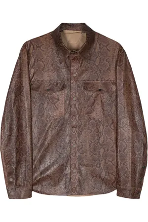 SALVATORE SANTORO Snake-print leather jacket