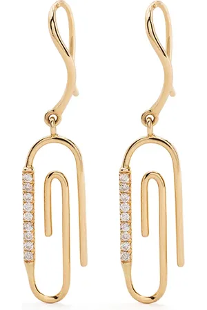 Aurélie Bidermann 18kt yellow Paperclip diamond earrings