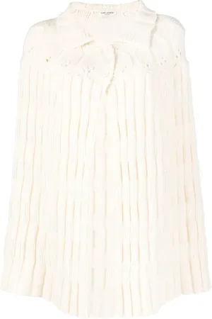 Saint Laurent Chunky knit crochet poncho