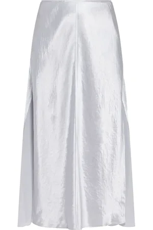 Vince Metallic high-waist midi skirt
