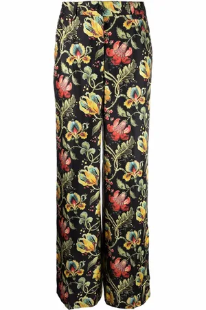 ALBERTO BIANI Floral-print straight-leg trousers