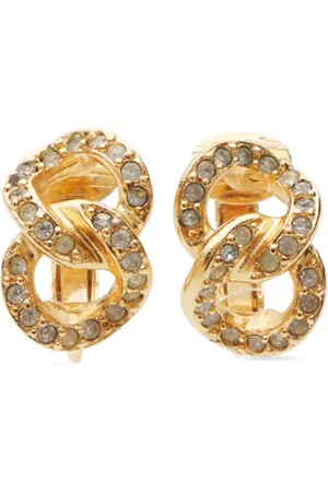 Dior 2000s rhinestone-embellished clip-on earrings