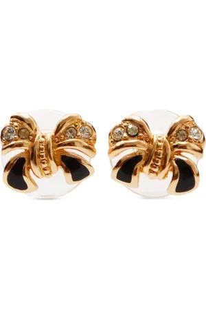 Dior Rhinestone bow earrings