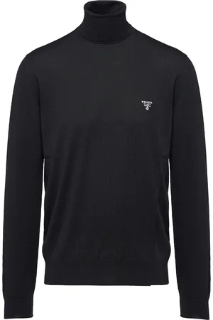 Prada Embroidered-logo turtleneck jumper