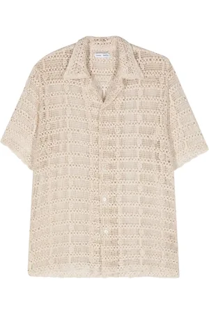 CMMN SWDN Crochet-knit cotton shirt