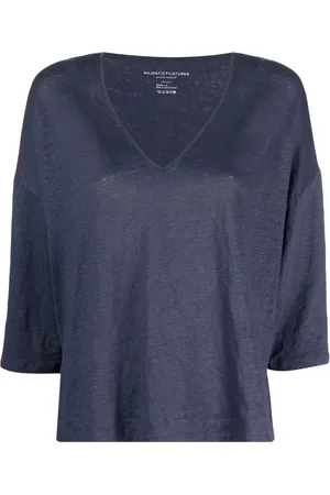 Majestic V-neck three-quarter sleeved top