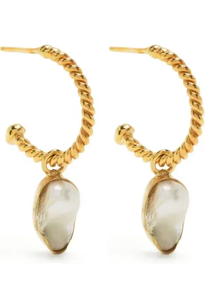 Liya Pearl-pendant hoop earrings
