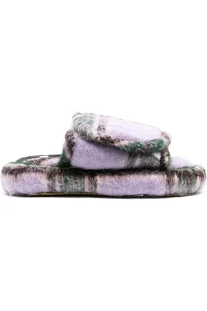 DUOltd Volume tartan wool slippers