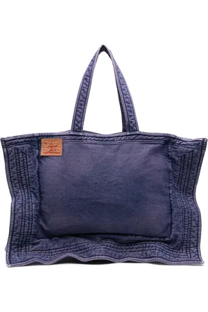 Y / PROJECT Large washed-denim tote bag