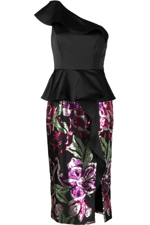 Marchesa Notte Sequin-embellishment dress