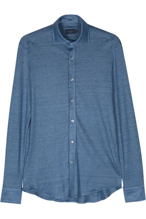 Paul & Shark Spread-collar linen shirt